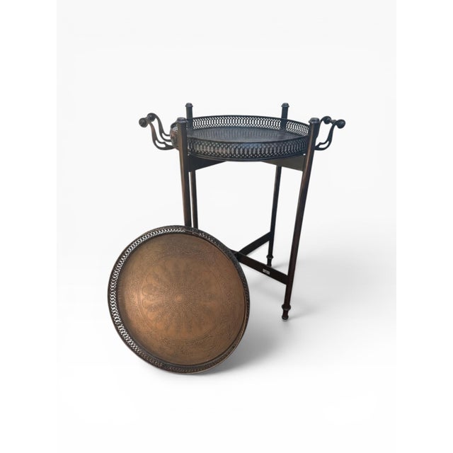 Original Regency Verdigris Brass Two-Tier Butler’s Tray – Theodore Alexander India by Sita Nanda For Sale - Image 9 of 16