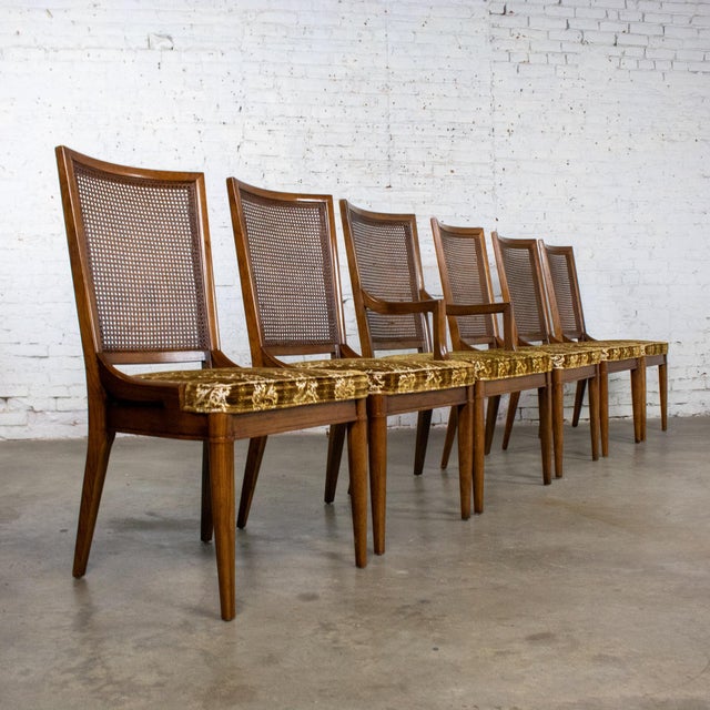 Wonderful vintage American Modernist dining chairs Custom Folio Three Collection by Henredon 5 side and one armed composed...