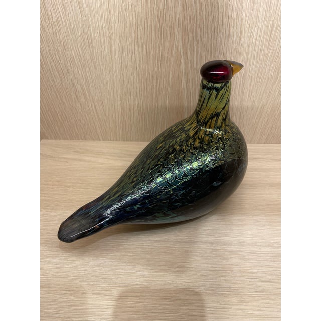 Iittala Late 20th Century Oiva Toikka Art Glass Bird Capercaillie Male Wood Grouse, Signed O. Toikka Nuutajärvi For Sale - Image 4 of 9
