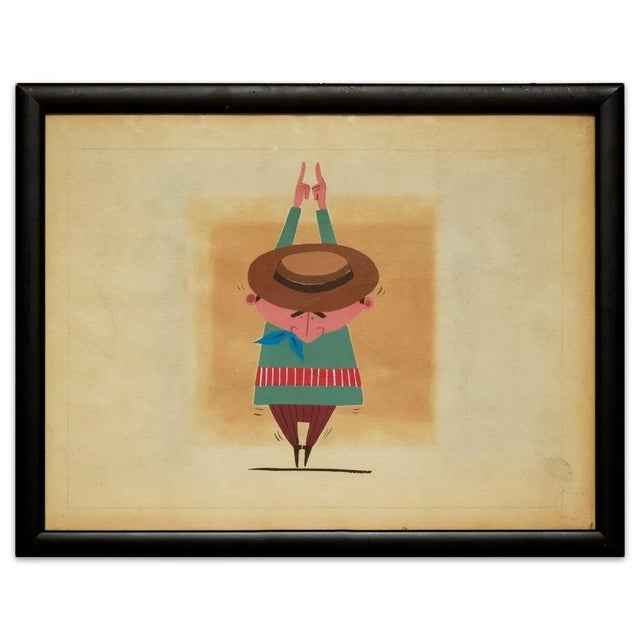 Image dimensions: 35 x 45 cm. Quanto sono alto! (How Tall I am!) is a beautiful original tempera painting on paper,...