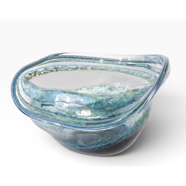 Large Organic Modern Art Glass Bowl by Josh Simpson C 1973 For Sale - Image 15 of 18