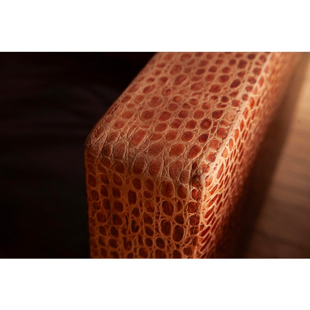 Contemporary 1990s Pair of Minotti “Suitcase Line” Club Chairs in Crocodile Leather. For Sale - Image 3 of 14