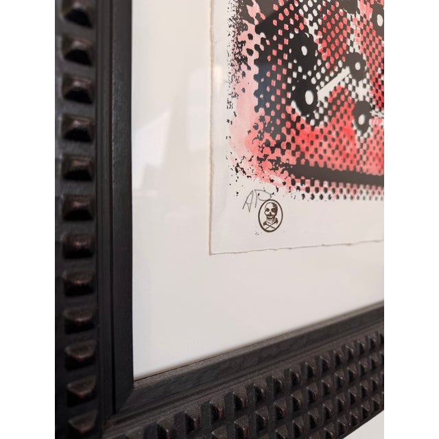 One-of-a-kind mixed media screenprint by Houston-based artist Carlos Hernandez, founder of Burning Bones Press. This...