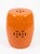 Vintage Italian Ceramic Garden Stool - Tangerine Glaze For Sale - Image 4 of 10