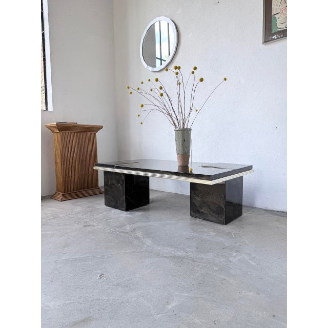 Lacquered and Brass Coffee Table, 1970s For Sale - Image 9 of 18