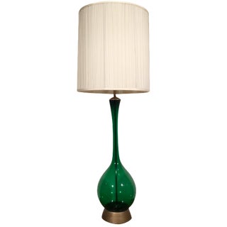 Arthur Percy for Gullaskrut Green Glass Lamp For Sale