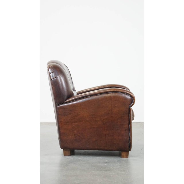 Club Chair in Dark Sheepskin For Sale - Image 3 of 14