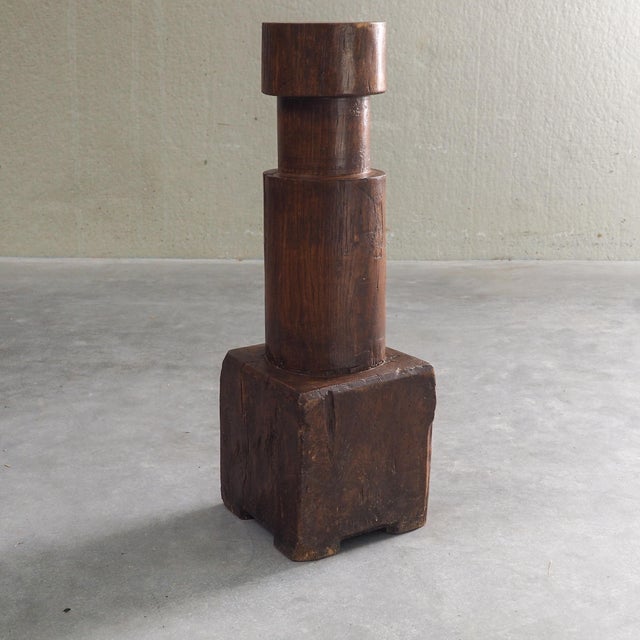 Wood Vintage Sculptural Wood Pedestal, 1950s For Sale - Image 7 of 13