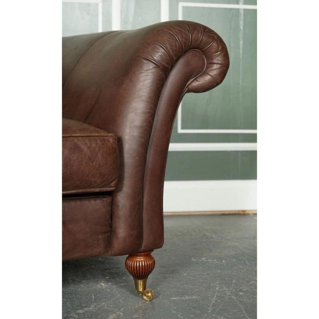 Large Brown Leather 2-to-3-Seater Sofa from Heritage For Sale - Image 9 of 12