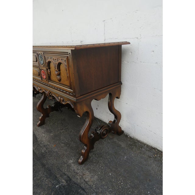 Brown Berkey and Gay Early 1900s Carved Long Sideboard Buffet Credenza Bathroom Vanity 5630 For Sale - Image 8 of 11