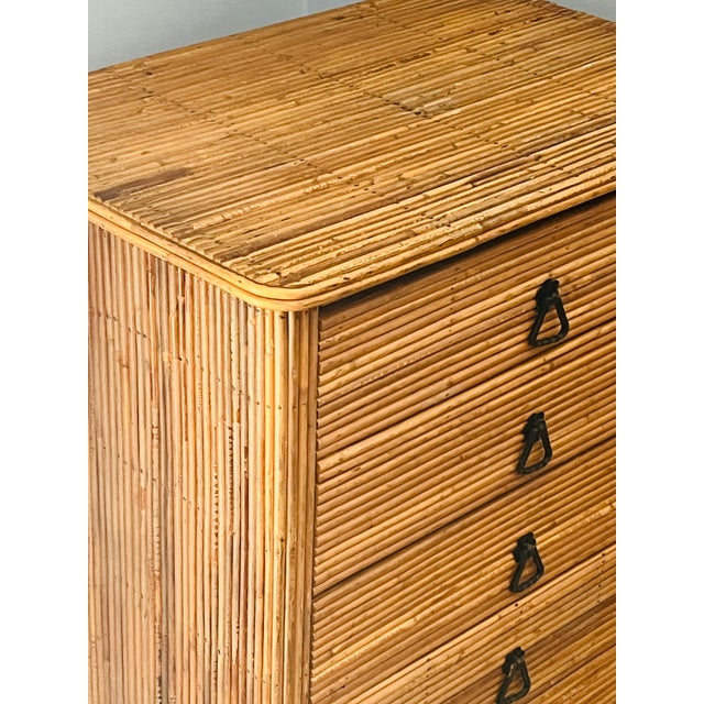 Rattan Chest of Drawers attributed to Adrien Audoux and Frida Minet, 1960s For Sale - Image 3 of 15