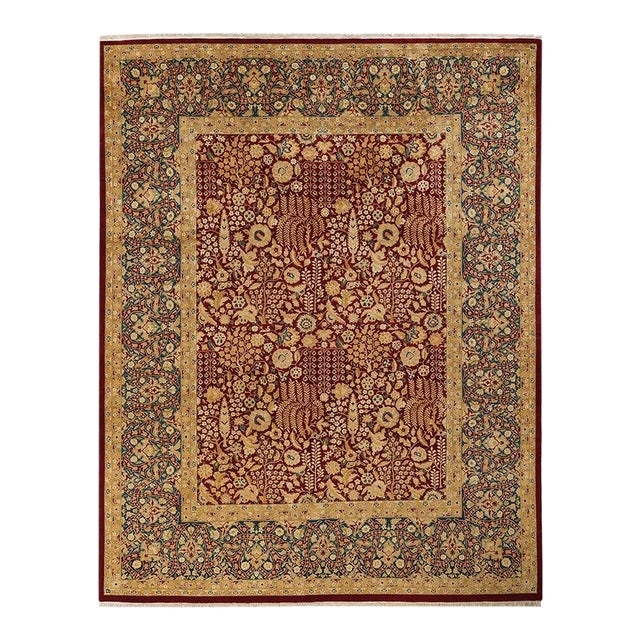 Mogul Collection Hand-Knotted Area Rug - Red 8' 1" x 10' 3" For Sale