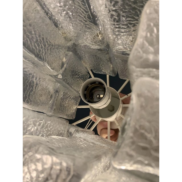 Mid-Century Modern Ice Glass Ceiling Lamp in the Style of Venini from Kalmar For Sale - Image 3 of 10