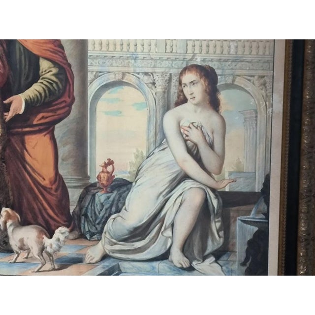 Susanna and the Elders, Tempera and Watercolor on Paper, 19th Century For Sale - Image 5 of 16