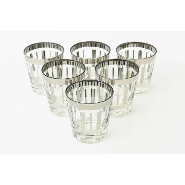 Metal Vintage Silvered Barware Set of 18 Glasses With Silver ,Modern Mid Century For Sale - Image 7 of 12