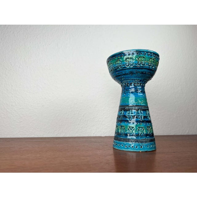 Mid-Century Modern Rimini Blue Pottery Candleholder by Aldo Londi for Bitossi, Italy, 1960s For Sale - Image 13 of 18