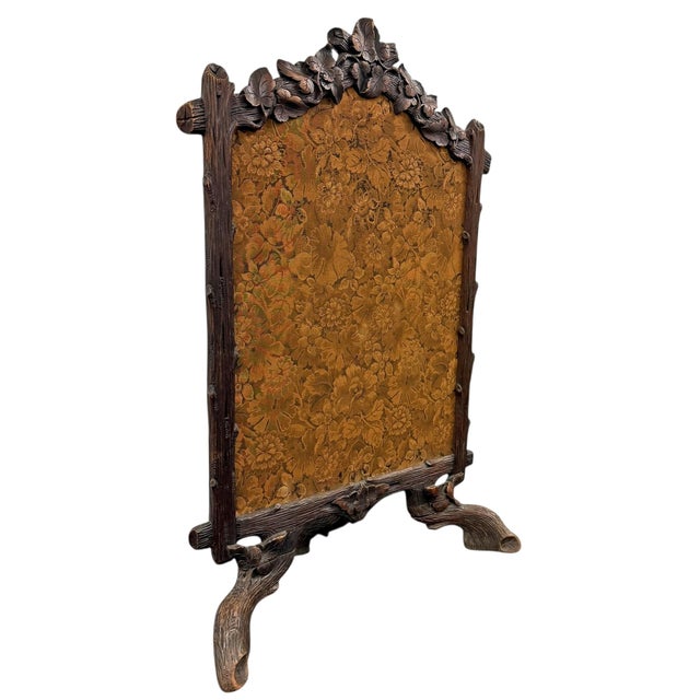 Rustic European 19th Century Swiss Black Forest Fire Screen For Sale - Image 3 of 15