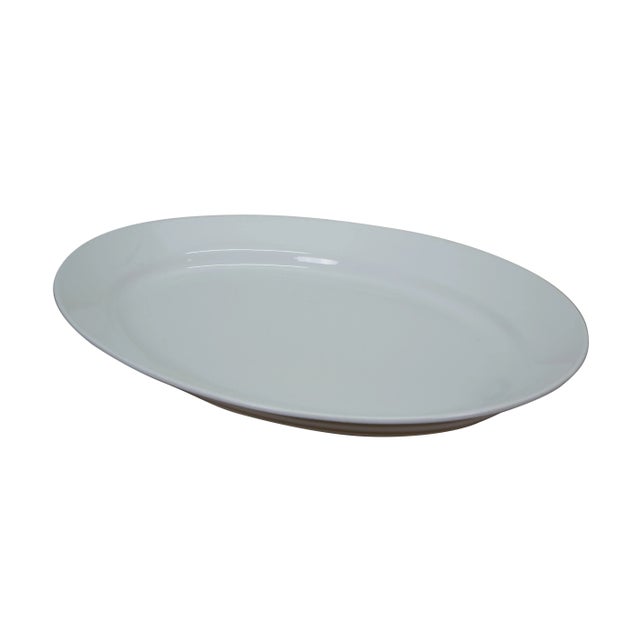 Contemporary Vintage Arabia Finland White Ceramic Oval Thanksgiving Turkey Serving Platter For Sale - Image 3 of 11
