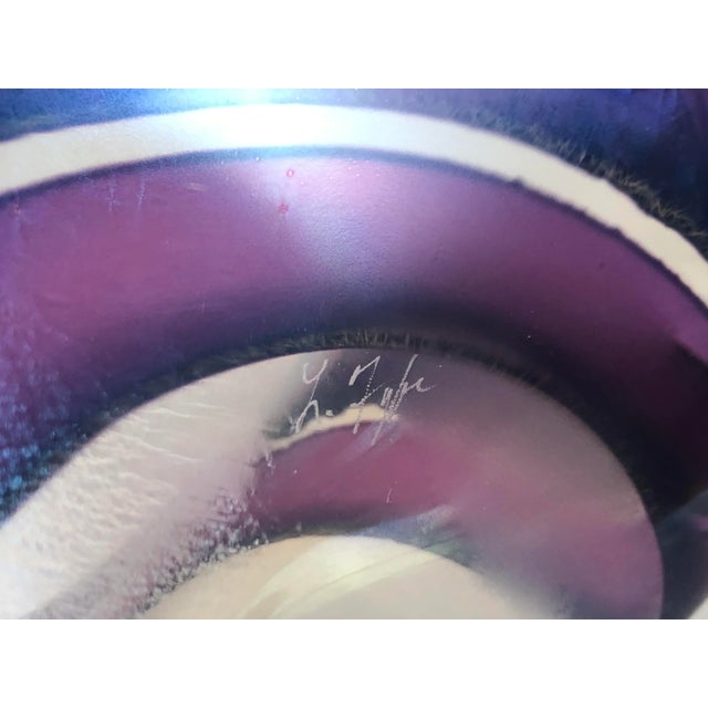 1990s Laurel Fyfe Slumped Glass Art Sculpture Bowl For Sale - Image 12 of 13