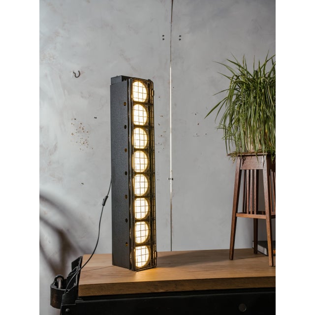 Mid-Century Black with Wire Grille Theatre Batten Light from Siemens, Germany, 1960s For Sale - Image 6 of 15