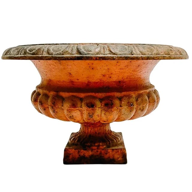 Antique French Cast Iron Planters - a Pair For Sale - Image 4 of 12