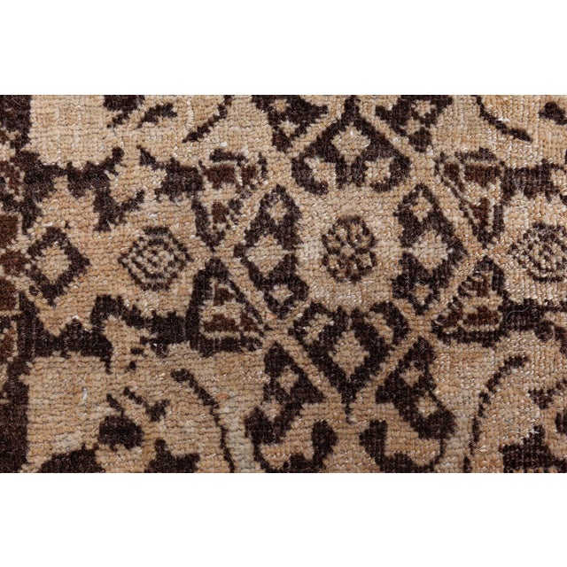Textile Antique Persian Tabriz Beige Brown Handwoven Wool Rug For Sale - Image 7 of 9