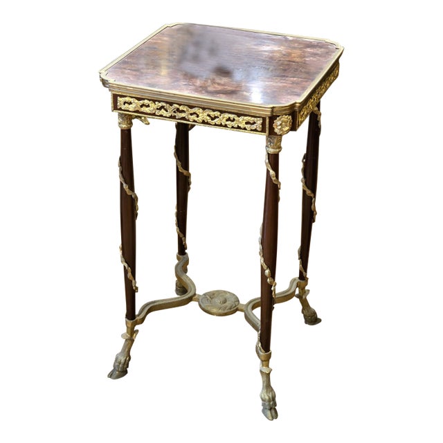 Louis XVI Gueridon Table With Bronze Hoof Feet & Ormolu Gallery For Sale