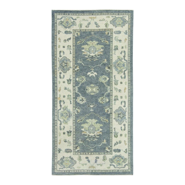 Turkish Oushak Rug 3'11" x 7'10" #18082 For Sale