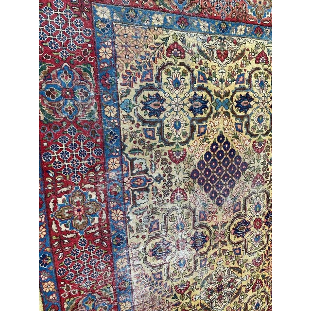 Blue Antique Tabriz Rug, 1920s For Sale - Image 8 of 18