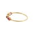 A 21st-century 18k gold ring featuring a series of bezel-set gemstones designed by Perle de Lune. The design includes a...