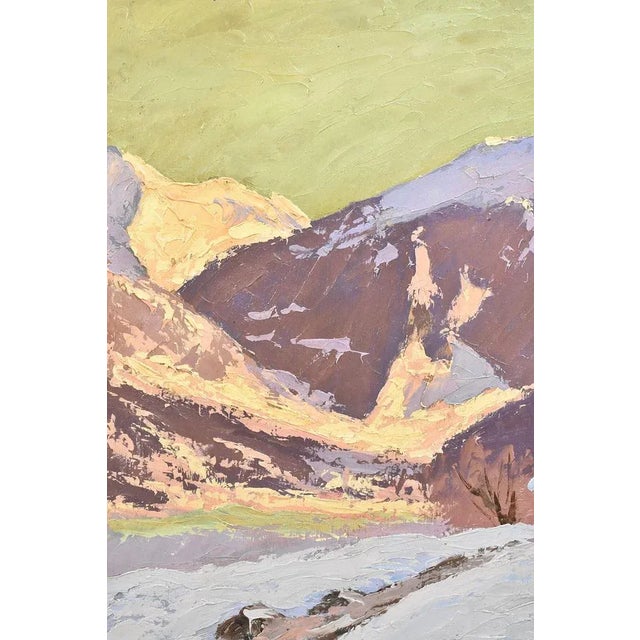 Lucien Quenard, Mountain Landscape, 1930, Oil on Panel, Framed For Sale - Image 6 of 10