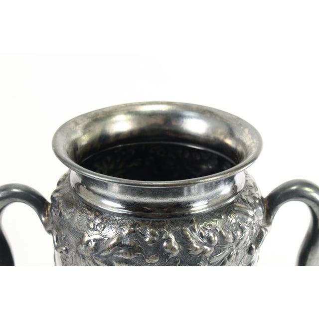 Metal 1800's Rare Reed & Barton Silvered Embossed Trophy Urn Vase Fenix Bird, Blank For Sale - Image 7 of 18