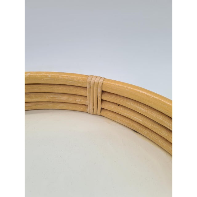 1970s Vintage Round Rattan and Bamboo Tray, 1970s For Sale - Image 5 of 10