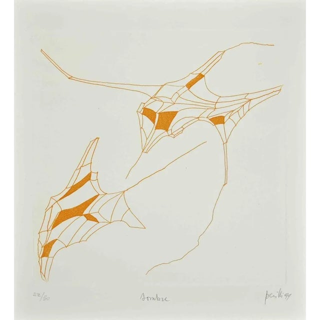 Contemporary Achille Perilli, Phrases, Sombre, Etching, 1999 For Sale - Image 3 of 3