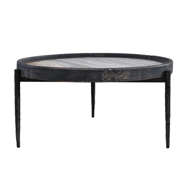 Alpine Marble & Elm Coffee Table For Sale - Image 4 of 6