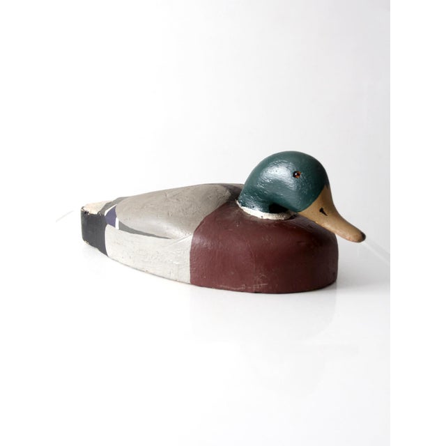 Vintage Folk Art Mallard Duck Decoy Large For Sale - Image 4 of 13
