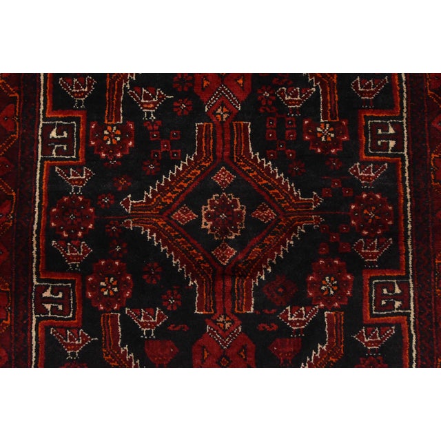 Textile Baloch Rug 3’8” X 7′ Blue Wool Vintage Tribal Hand-Knotted Oriental Carpet For Sale - Image 7 of 12