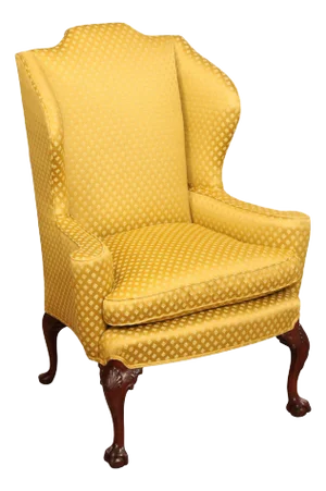 Chippendale Style Custom Quality Mahogany Wingback Chair