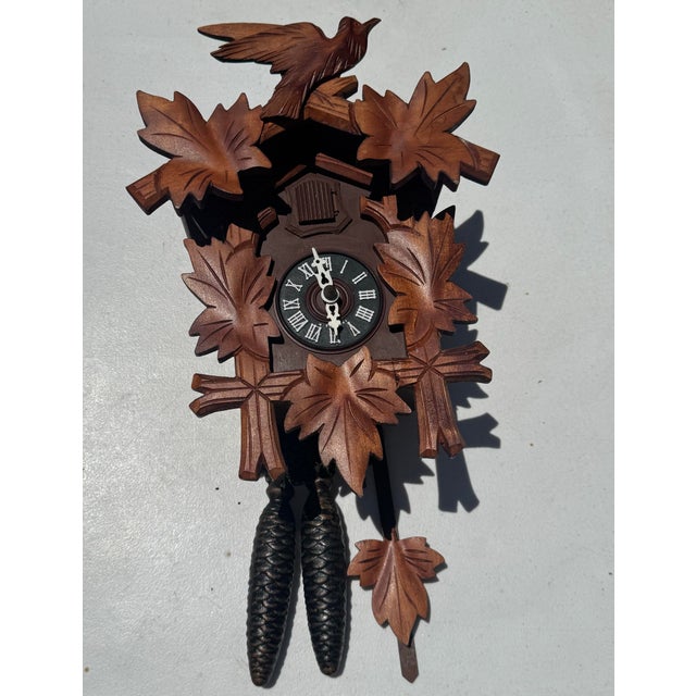 Late 20th Century Black Forest Style German Cococlock Wall Clock | Chairish