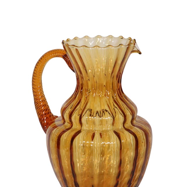 Mid Century Decorative Art Glass Carafe by Empoli C 1960's For Sale - Image 10 of 13