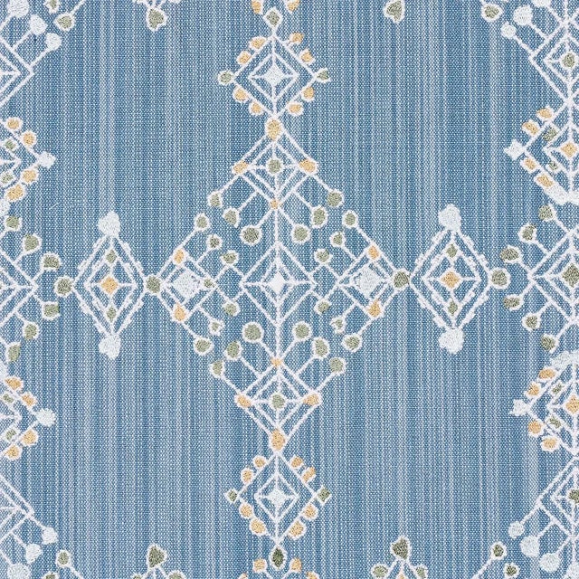 Traditional Schumacher Kalindi Embroidery Fabric in Denim For Sale - Image 3 of 5
