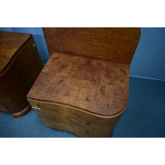 Art Deco Bedside Tables, Former Czechoslovakia, 1930s, Set of 2 For Sale - Image 16 of 18