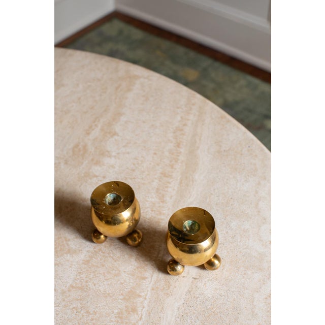 1920s Pair of Gusums Bruk Spherical Candle Stick Holders For Sale - Image 4 of 7