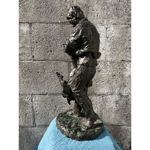 1970s Austin Production "Uttermost Welcome Home" Patinated Resin Brutalist Sculpture. For Sale In Miami - Image 6 of 18