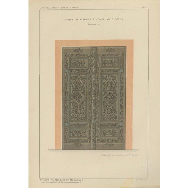 Alexandre M. Raymond, Seljuk Carved Wooden Door from Konya, 1924, Paper For Sale - Image 9 of 9
