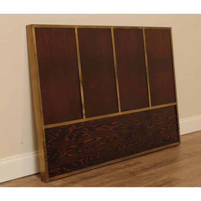 Mid-Century Modern Paul McCobb Mid Century Modern Brass Frame Mahogany Full Headboard For Sale - Image 3 of 13