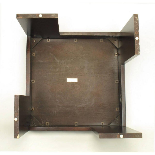 Brown John Widdicomb Natural and Bleached Macassar Ebony and Walnut Coffee Table For Sale - Image 8 of 10