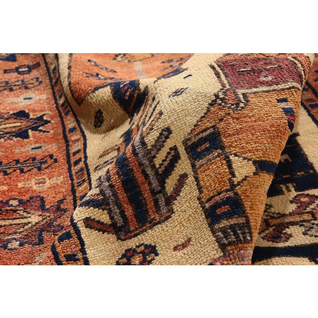 Antique Persian Shiraz Pictorial Rug, 04'07 X 13'03 For Sale In Dallas - Image 6 of 10