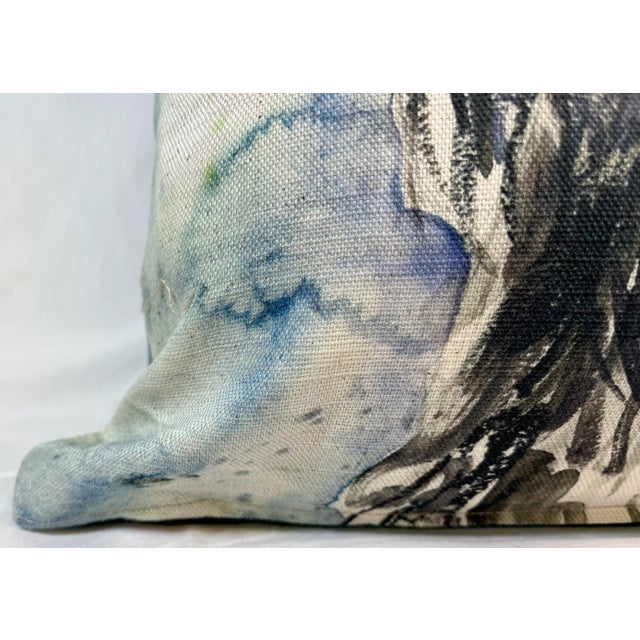 Textile Square Pillow With a Handsome Border Collie Dog Portrait - Made in the U K For Sale - Image 7 of 12