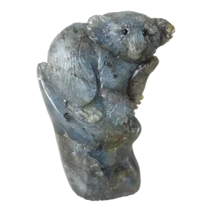 20th Century Carved Labradorite Stone Koala Bear
